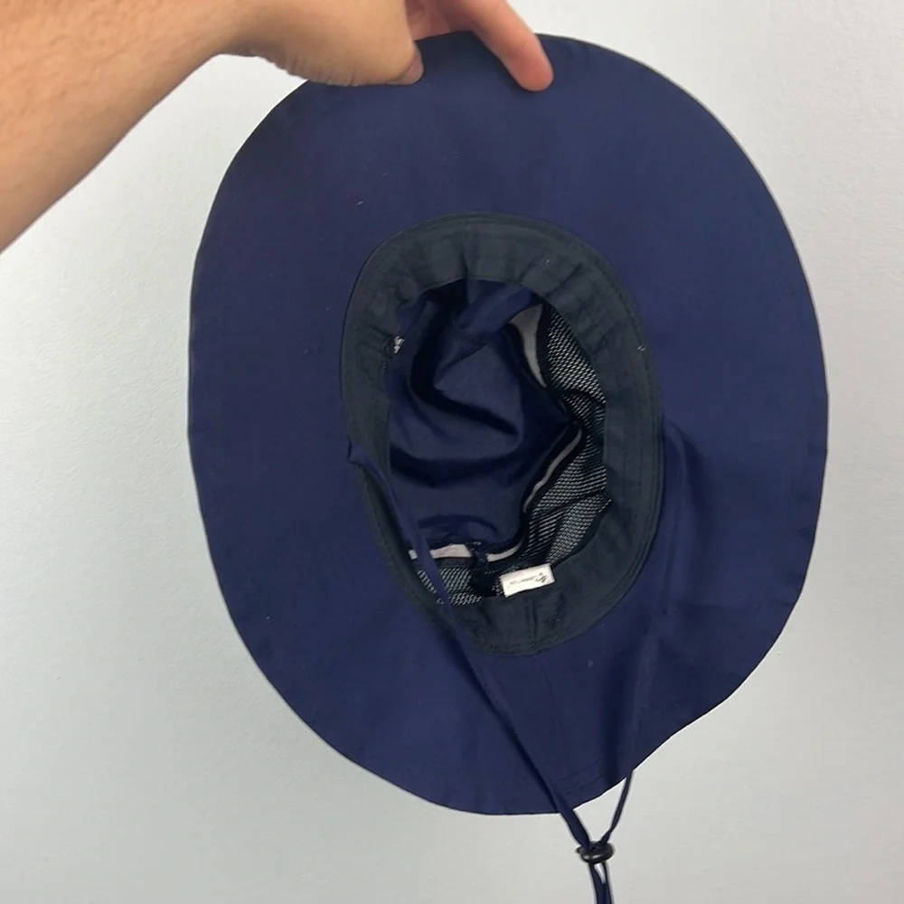 Kids unisex dark blue lightweight mesh side floppy bucket hat